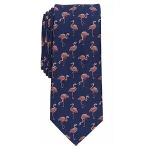 NEW Bar III Mens Silk Blend Mosley Flamingo Tie Navy Blue/Pink